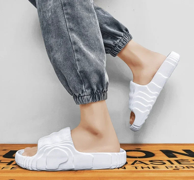 Soft Home Slippers Couple Summer Indoor Skid Proof Bathroom Slippers Sandals Hotel Solid Color Men Women Flip Flops Flat Shoes