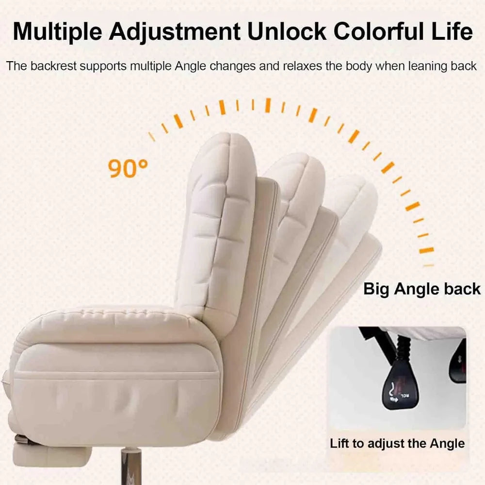 "ergonomic reclining sofa chair with padded seat and armrests for home office desk comfort"