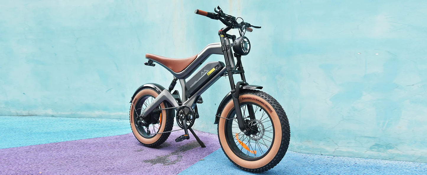 M20 Electric Bicycle Peak 1500W Motor 48V18.2AH Lithium Battery Electric Bike Hydraulic Brake 20*4.0 Inch Fat Tire E-bike