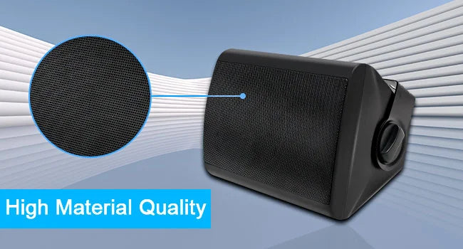 Herdio 5.25'' 300W Indoor Outdoor Waterproof Dual Speakers Home Theater Wall Mount System For Garage Basement living Room Black