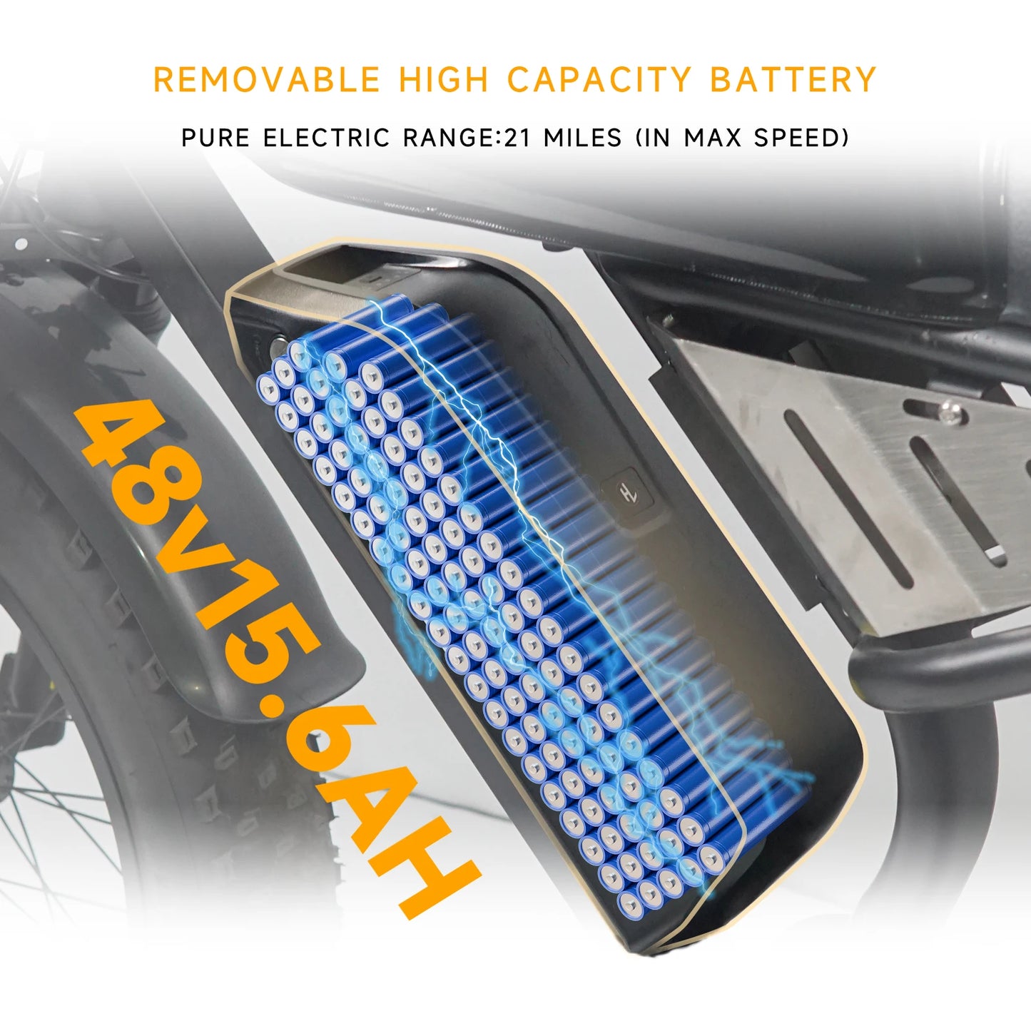 20" Electric Motorcycles Mountain fat tire E Bike for Adults, 1000W Peak Motor Ebike 29Mph 35Miles 48V 15.6AH Electric Bicycle