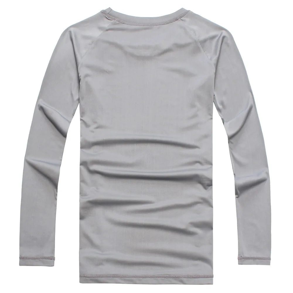 Men Long Sleeve Compression Under Base Layer T-Shirt Sport Fitness Underwear Tops Undershirts Warm Elastic Long Johns Inner Wear