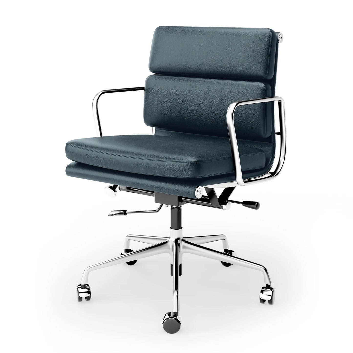 Office Guest Chair Genuine Leather Executive Chair Reception Chairs with Wheels Adjustable Swivel Rolling Office Chairs
