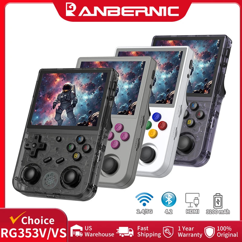 ANBERNIC RG353V RG353VS Retro Handheld Game 3.5'' IPS Screen Supports WiFi,Bluetooth,Online Fighting,Streaming,HDMI-compatible