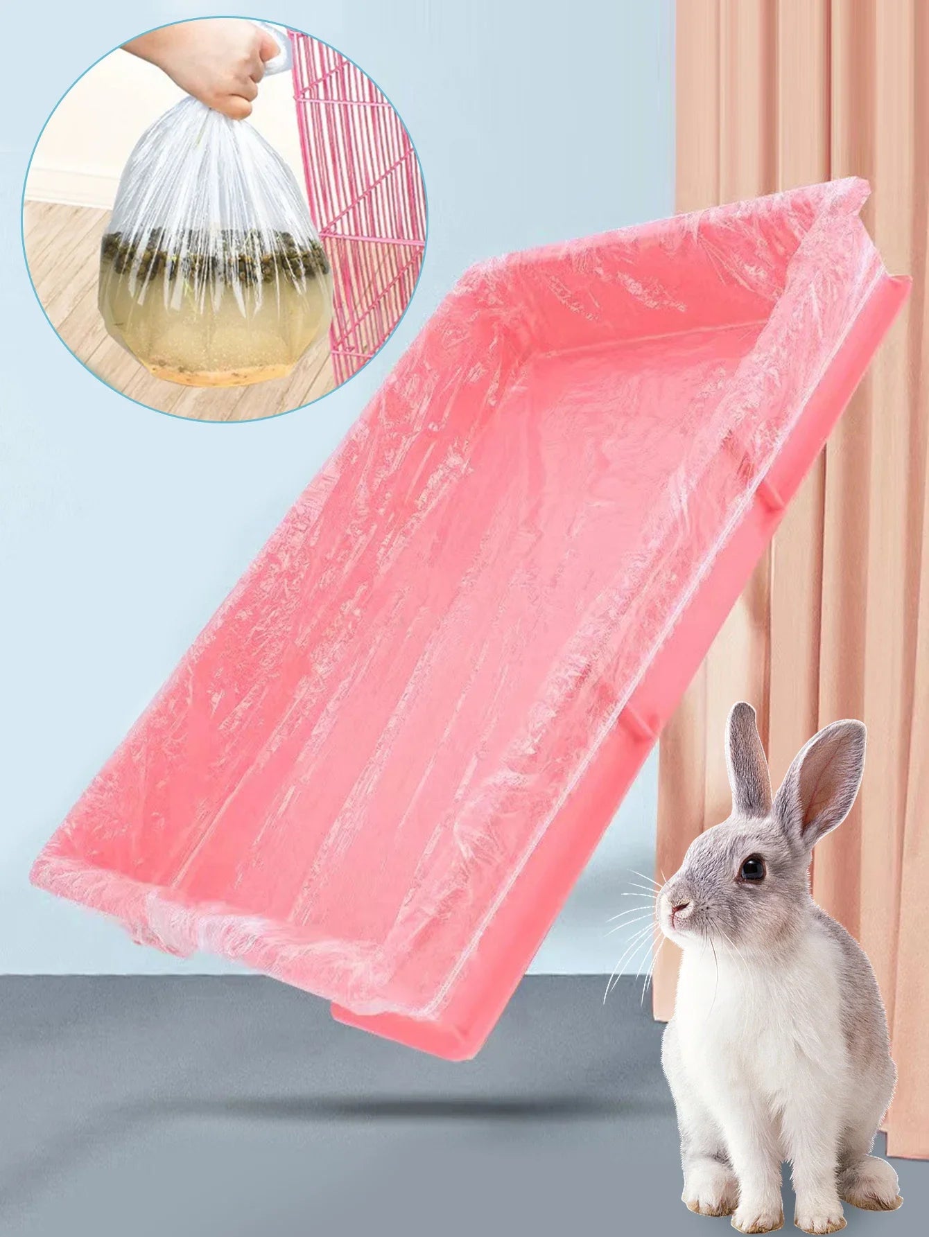 10 pcs/set Pet Tray Disposable PE Films Rabbit Litter Mat Cage Tray Cover Cage Chassis Film Cover Toilet Large Changing Pad