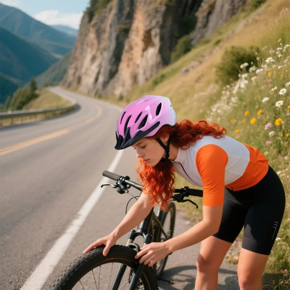 Adult Bike Helmet for Men Women Ages 14 and Up, Streamlined Design with Snap On/Off Visor Moisture-Washable Lining, Bicycle Cycl