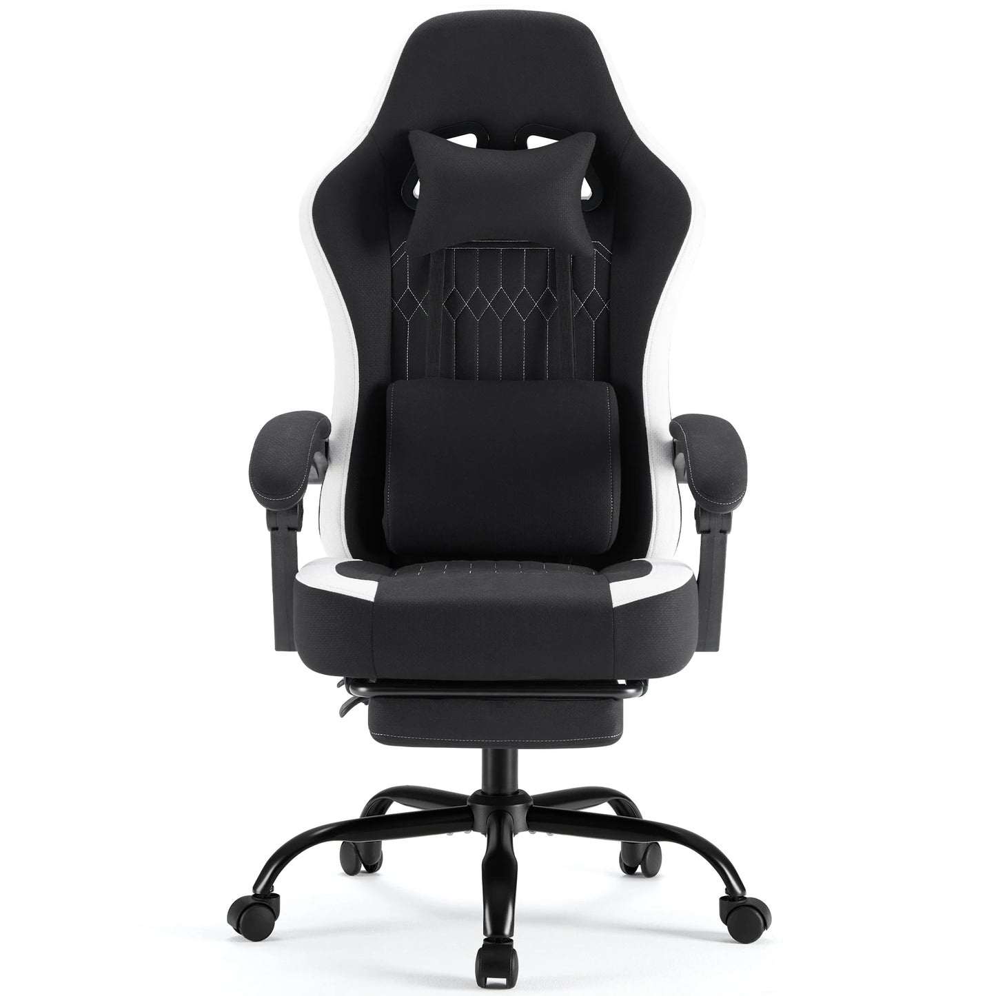 JHK Ergonomic Computer Gaming Chair Height Adjustable 360° Swivel with Headrest Lumbar Support Linkage Armrests For Office Home