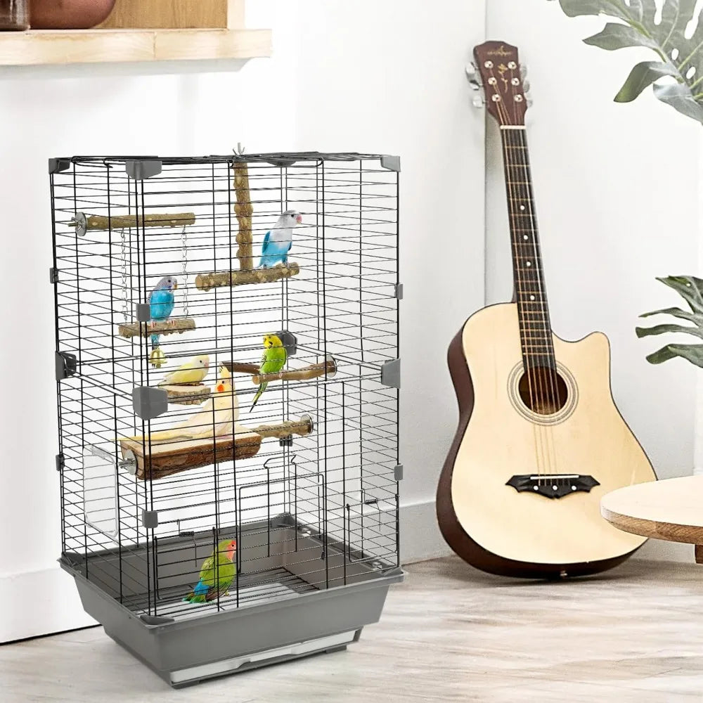 6pcs Natural Wood Bird Perches, Chewing Sticks for Cage, Parrot Climbing/Standing Branches for Parakeet, Cockatiels