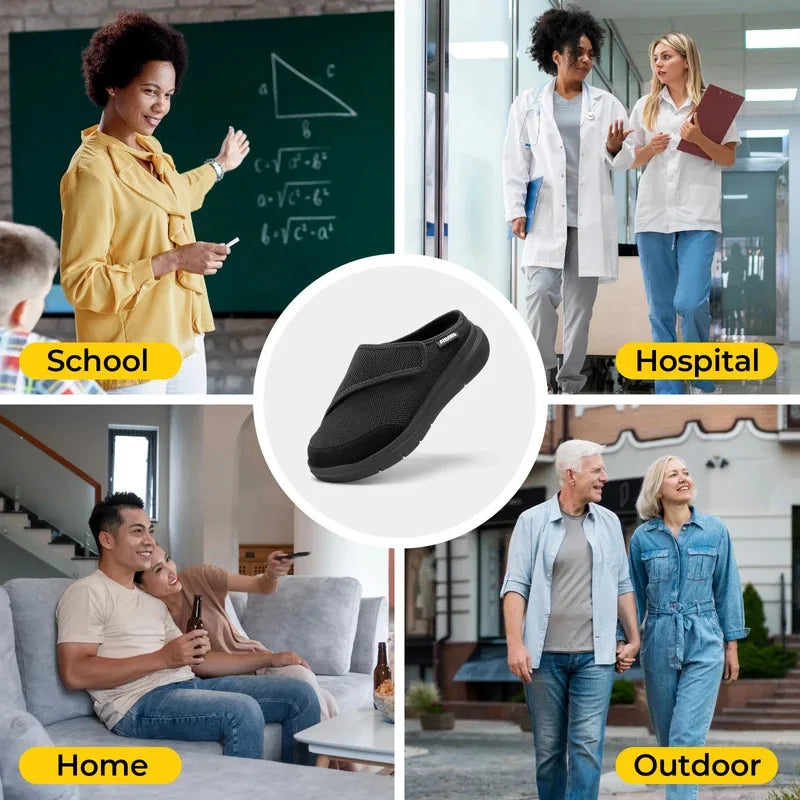 Orthopedic Slippers for Women Wide Fleece Lined Clogs with Arch Support Recovery Pedic Shoes Comfortable Slip-On Footwear