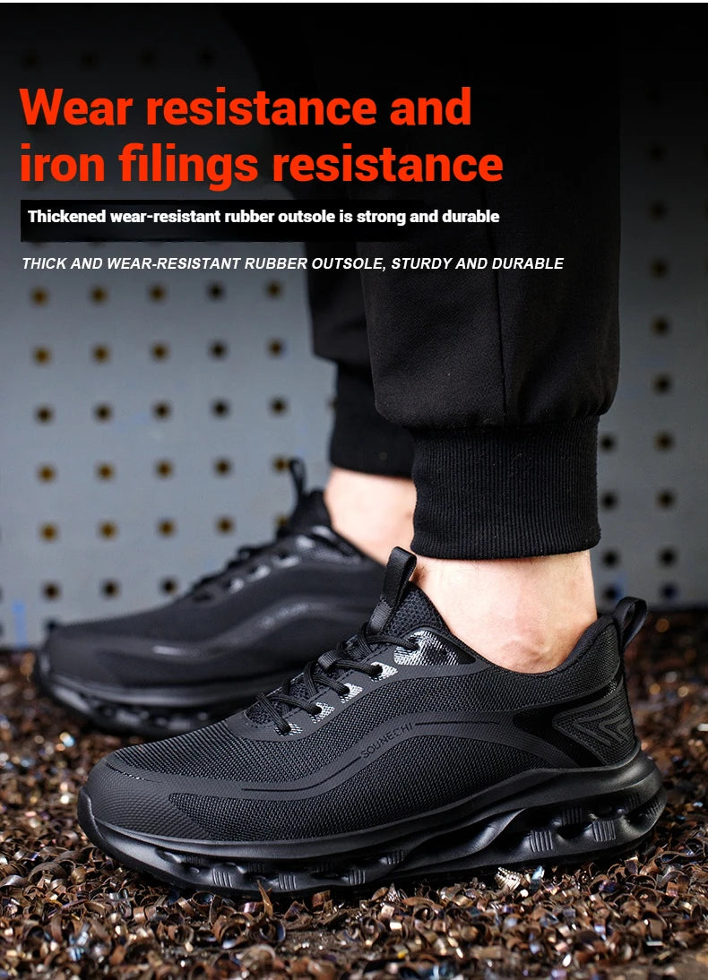 Men's Safety Shoes Anti-Impact Anti-Piercing Lightweight Work Boots Lightweight Breathable Sporty Design for Outdoor Work Shoes