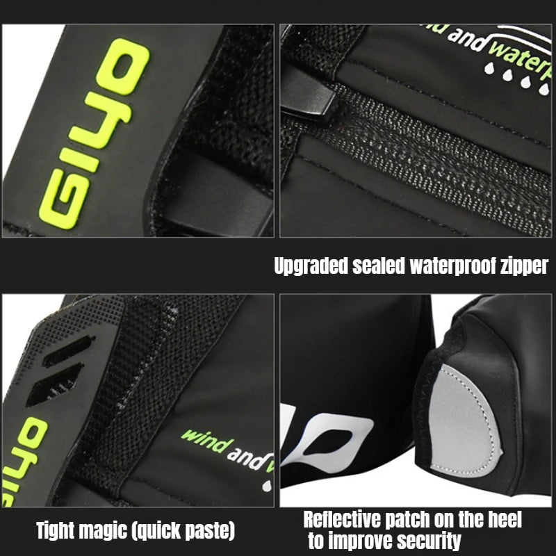 Waterproof Cycling Shoe Covers Windproof Warm Reflective MTB Road Bike Overshoes for Men Women Winter Riding Protection