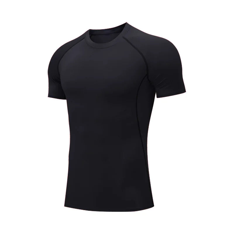 Men Short Sleeve t-Shirt Quick Dry Compression Shirts Fitness Gym t-Shirts Sport Bodybuilding Shirt Running Football Tee Shirts
