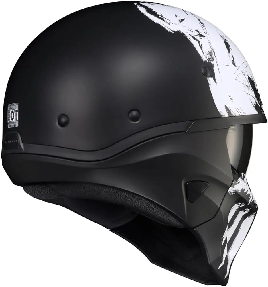 Covert X Open Face Half Shell 3/4 Mode Motorcycle Helmet Comm Ready Speaker Pockets DOT