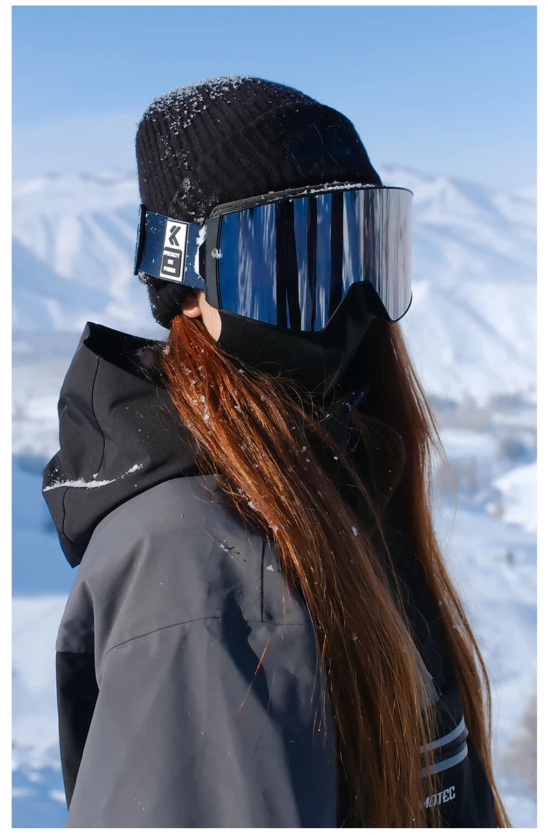 KAPVOE New Outdoor Photochromic Ski Goggles Winter Snow Sports for Unisex Snow Glasses UV400 Anti-fog Magnetic Snowboard Glasses