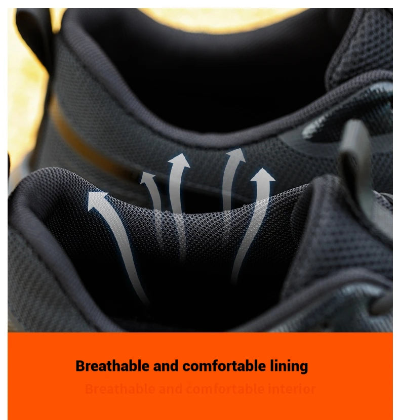 Men's Safety Shoes Anti-Impact Anti-Piercing Lightweight Work Boots Lightweight Breathable Sporty Design for Outdoor Work Shoes