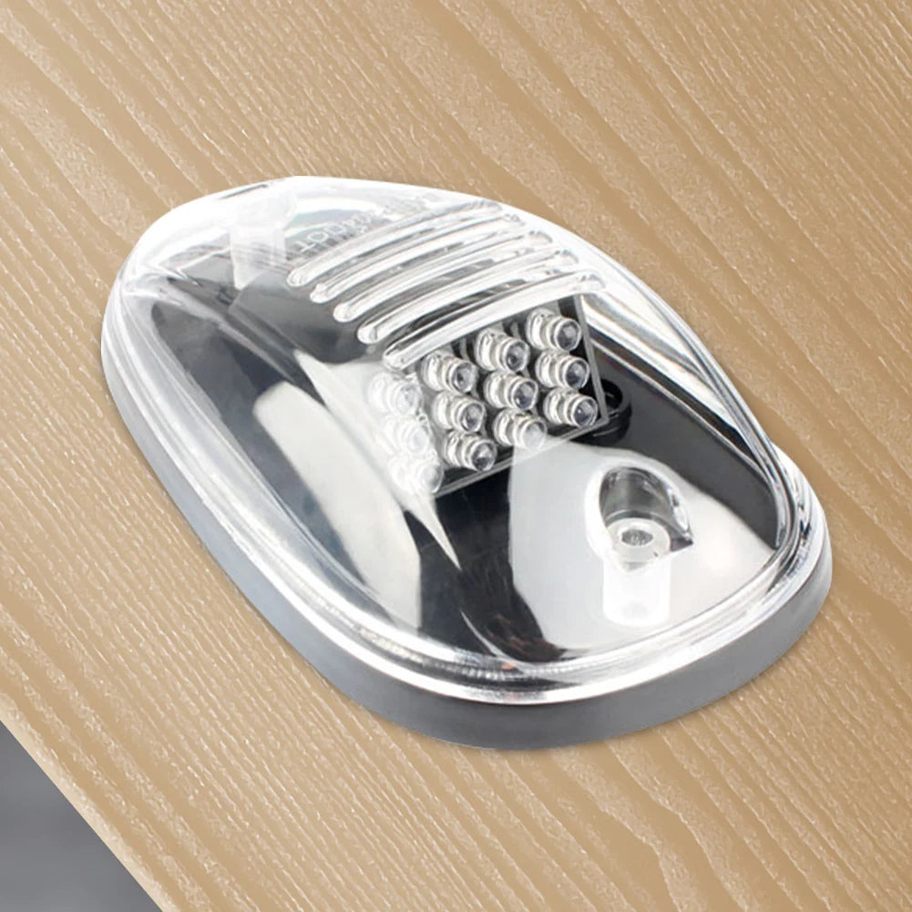 5Pcs Amber 9 LED Top Clearance Running Light 12V/24V Cab Roof Top Marker Running Light IP68 Waterproof for Pickup Trucks SUV