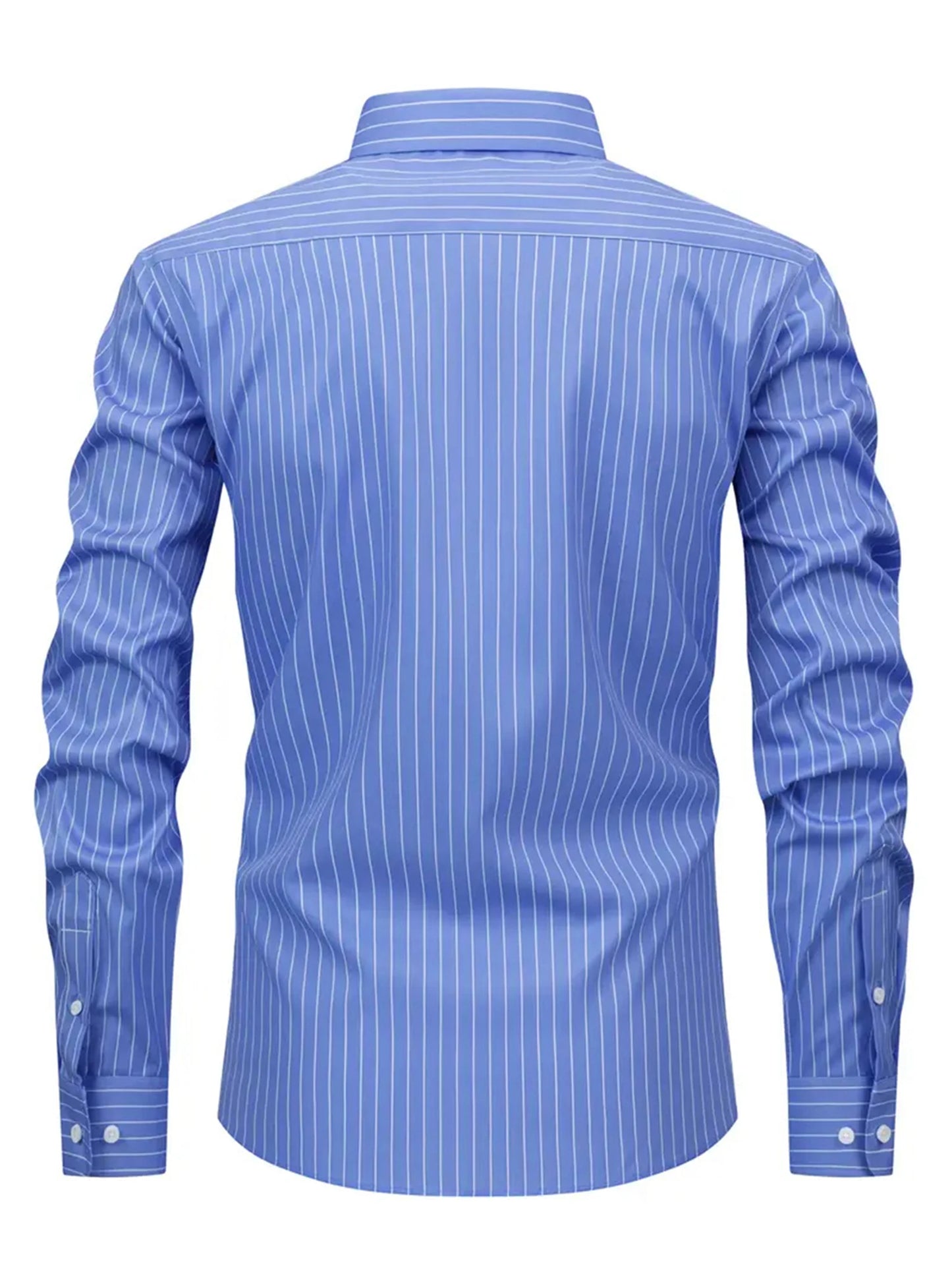 Men s Classic Striped Shirt with Long Sleeves and Turn Down Collar Perfect for Spring and Autumn Casual Wear Featuring Button
