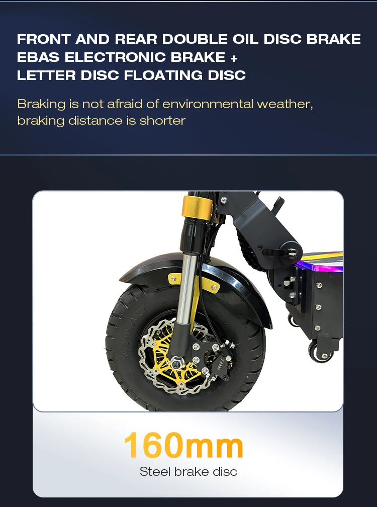 US Warehouse GT-M8 patinete eléctrico 72V50AH Dual Motors 13inch City Wheel Adult Electric Scooter Seat & Trunk Trotinette