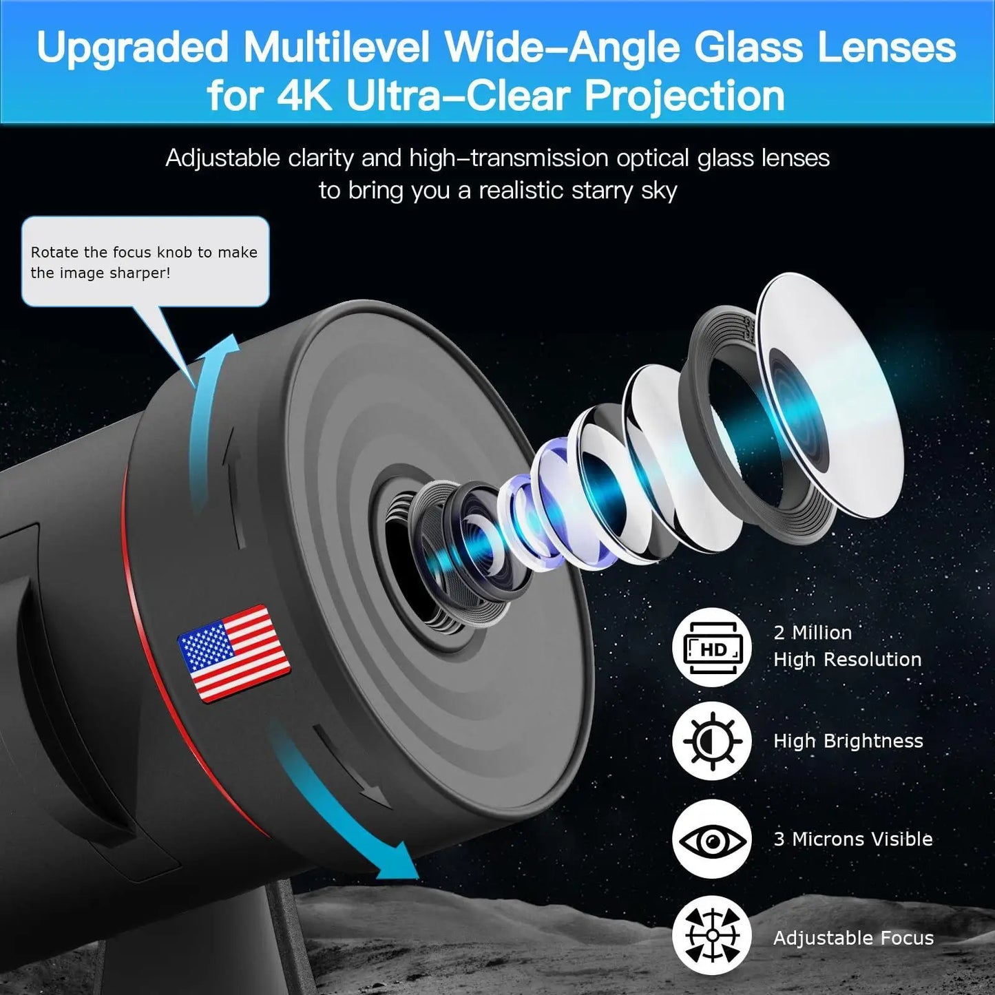 Night Light Galaxy Projector Starry Sky Projector 360° Rotate Planetarium Lamp For Kids Bedroom Valentines Day Gift Wedding Deco