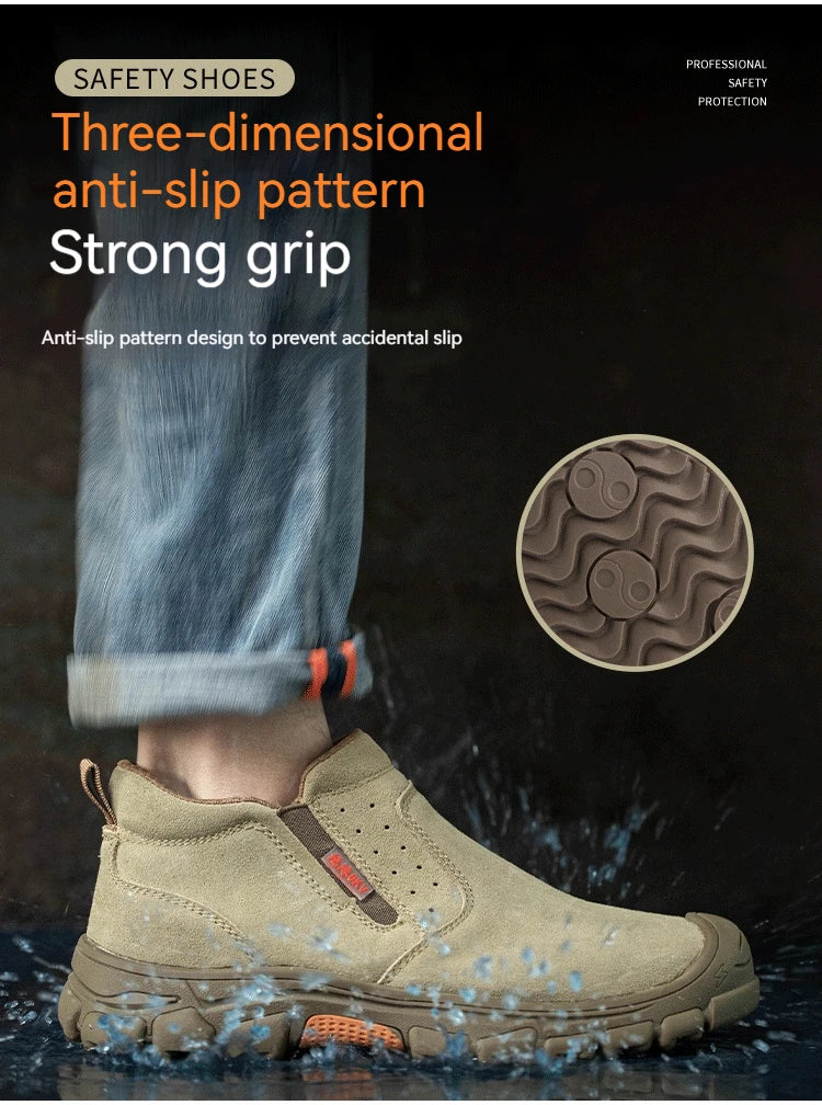 Men Work Shoes Breathable Work Sneakers Composite Toe Safety Shoes Anti-Puncture Indestructible Shoes Welders Safety Boots