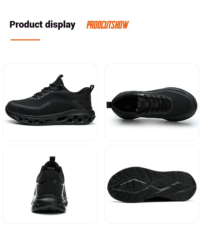 Men's Safety Shoes Anti-Impact Anti-Piercing Lightweight Work Boots Lightweight Breathable Sporty Design for Outdoor Work Shoes