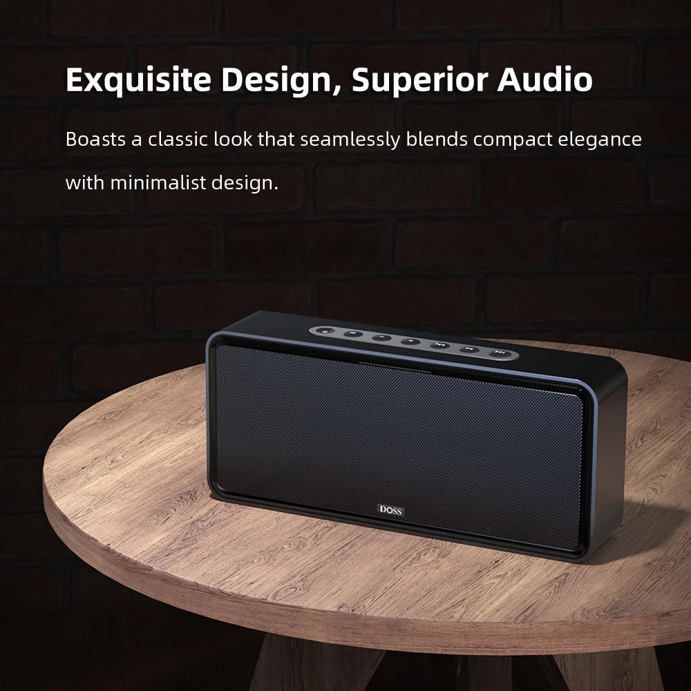 DOSS Home Bluetooth Speaker Powerful 32W Stereo Sound Bold Bass Subwoofer Music Sound Box TWS Wireless Pairing Portable Speakers