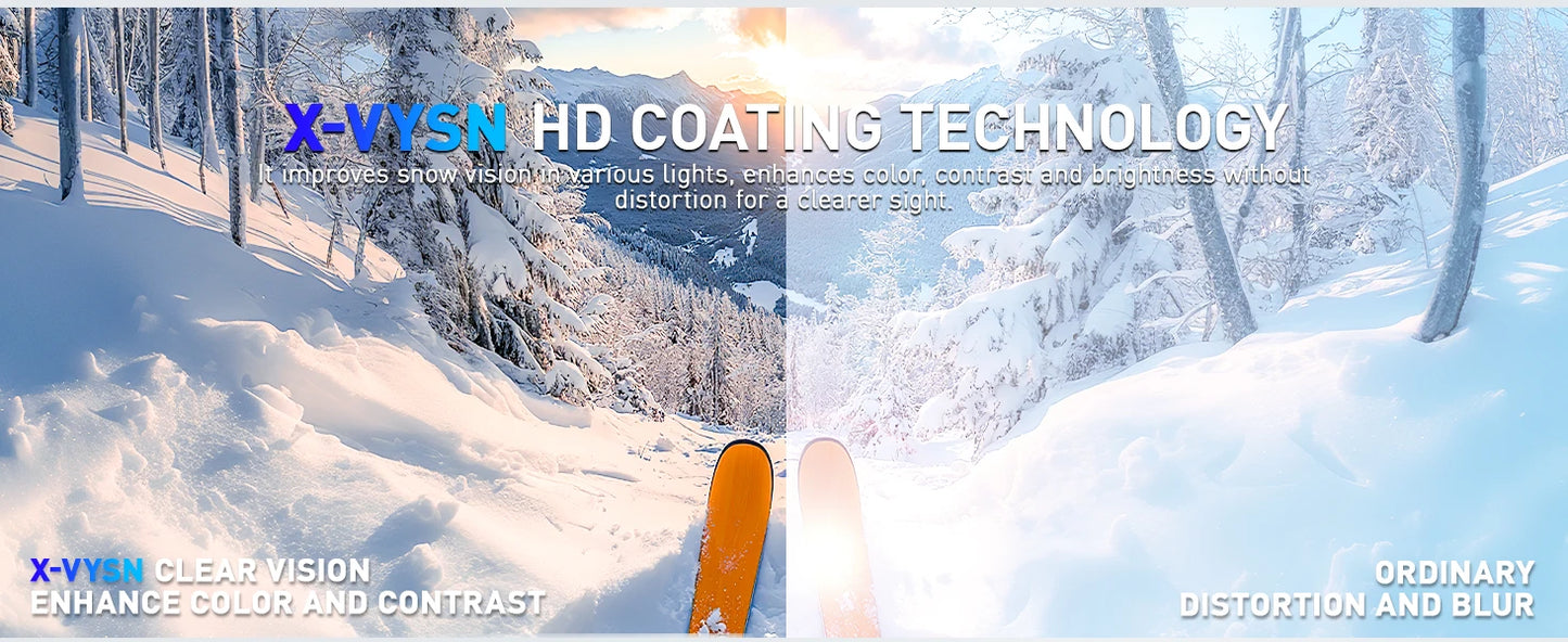 KAPVOE OTG Ski Goggles UV400 Magnetic Attraction Anti-Fog Skiing Goggles Men Snowboard Glasses Women Outdoor Snow Sunglasses