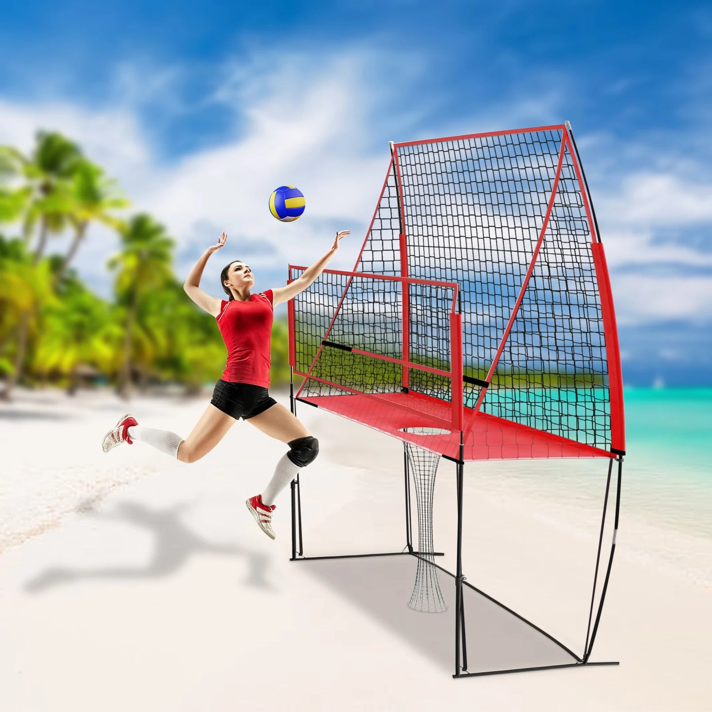 Bymaocar 2.44*3.35M Volleyball Training Net, Nylon Volleyball Practice Net, Volleyball Trainer Equipment Net