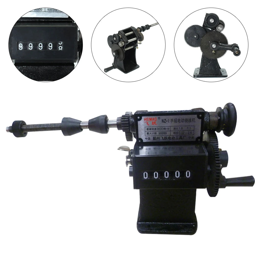 Manual Wire Winder with Counter Hand Crank Wire Winding Machine Portable and Easy to Use