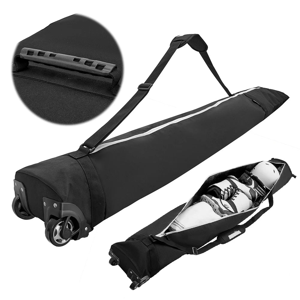 Snowboard Bag with Wheels Ski Travel Bag Heavy Duty Snowboard Carrying Case Adjustable Length Waterproof for Outdoor Skiing