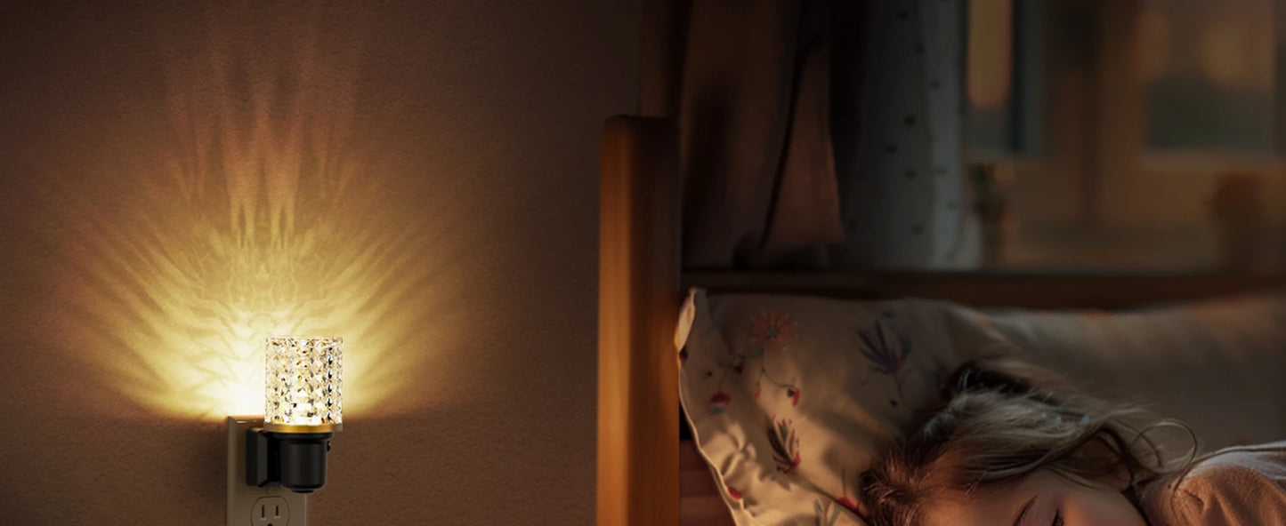 Dimmable LED Night Light Plug-in, Auto Sensor, Adjustable 0-100LM for Bedroom, Hallway, Home Decor