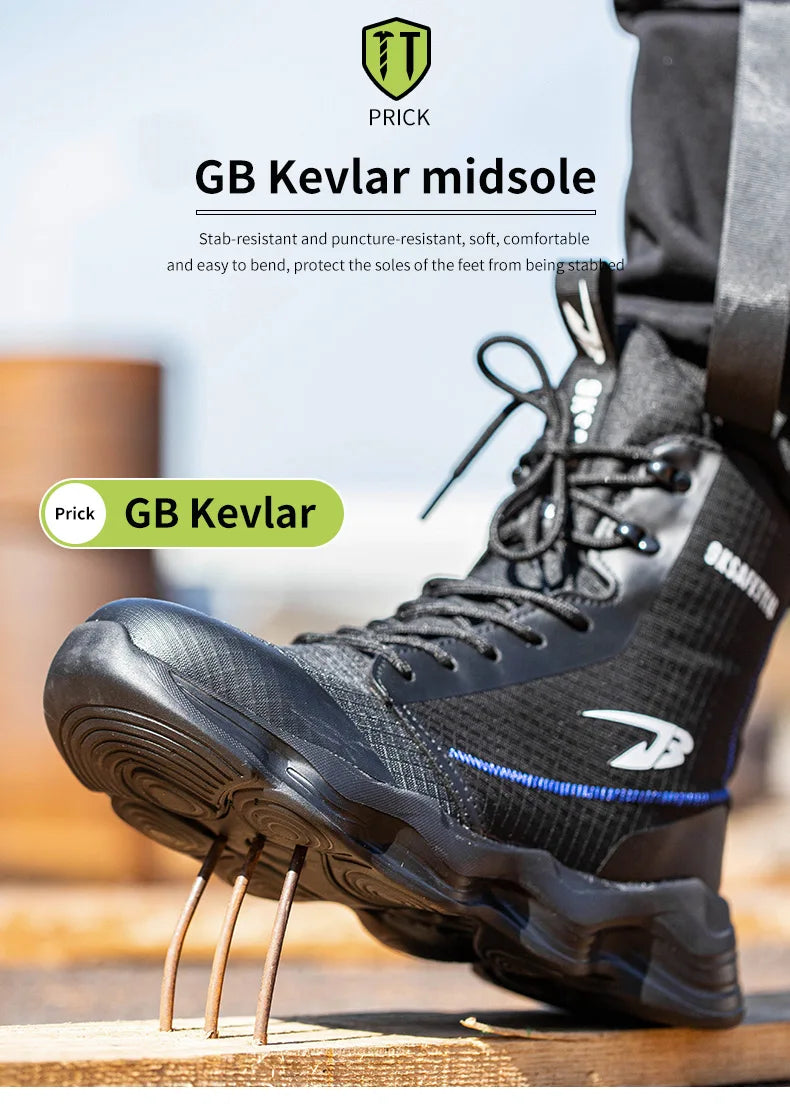 Fashionable breathable anti-smash and anti-puncture safety shoes