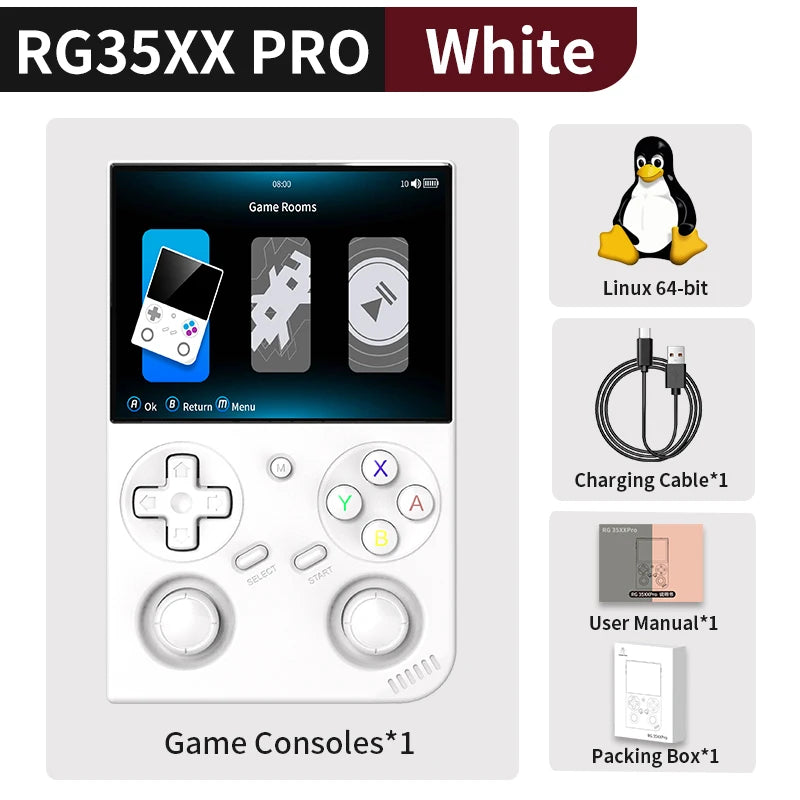 Anbernic RG35XX Pro Handheld Game Console 3.5" IPS HD Screen Linux 64-bit RG 35XXPRO WIFI Retro Video Gaming Player 5000+ Games