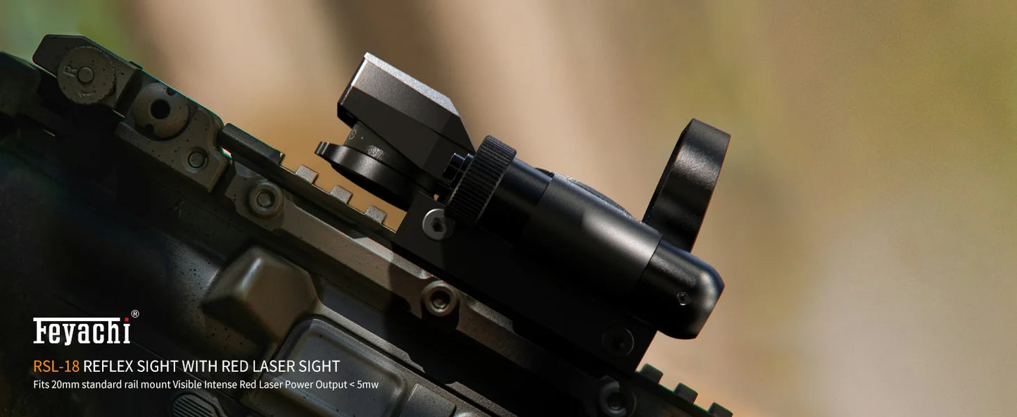 Feyachi Reflex Sight - 4 Reticle Red & Green Dot Sight Optics with Red Laser Sight Less Than 5mW Output for Picatinny Rails