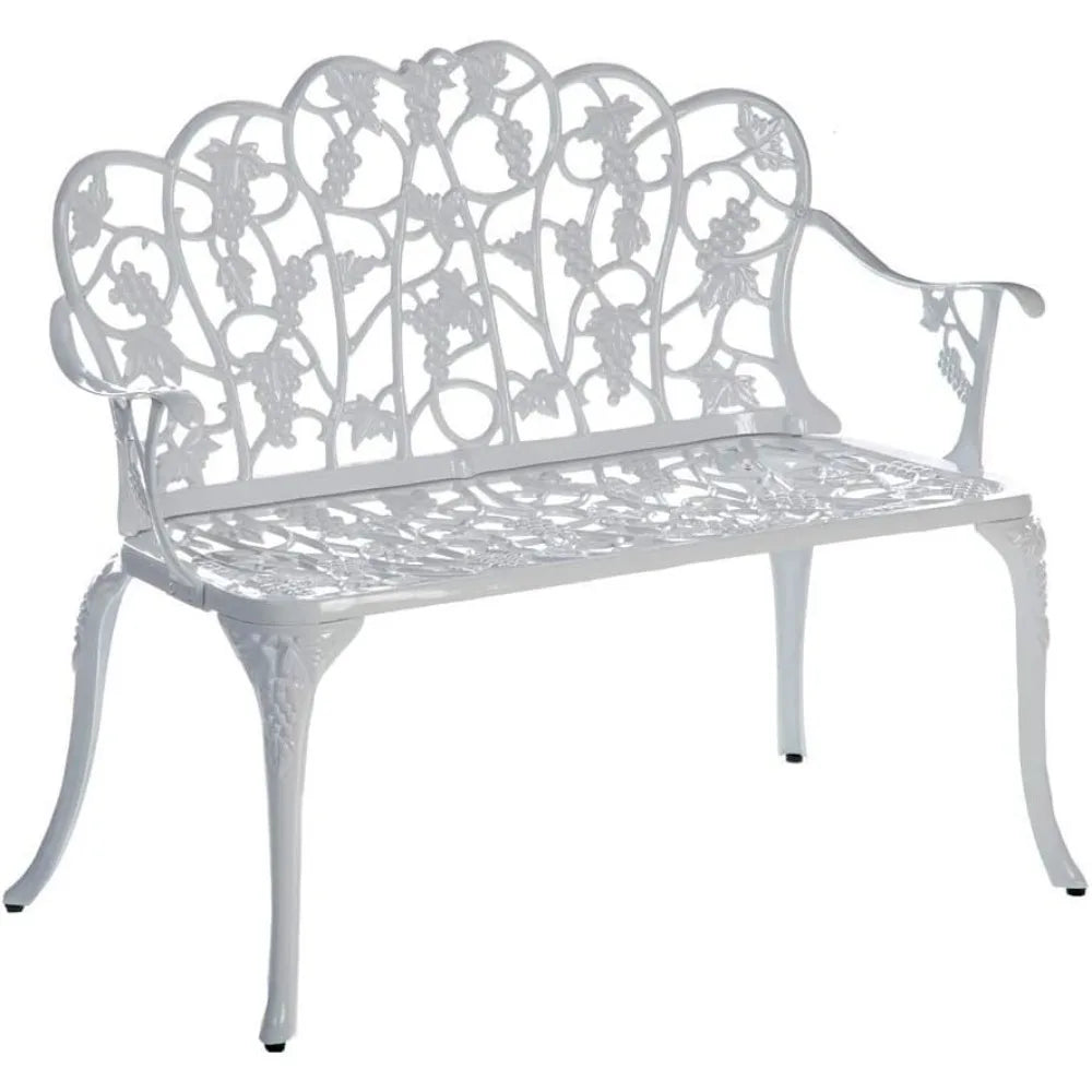 Plow & Hearth Weatherproof Grapevine Outdoor Bench  Holds Up to 300 lbs  Garden Patio Porch Park Deck  Metal