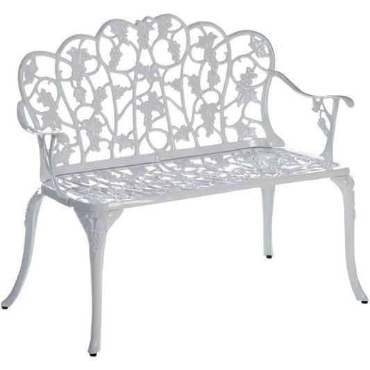 Plow & Hearth Weatherproof Grapevine Outdoor Bench  Holds Up to 300 lbs  Garden Patio Porch Park Deck  Metal