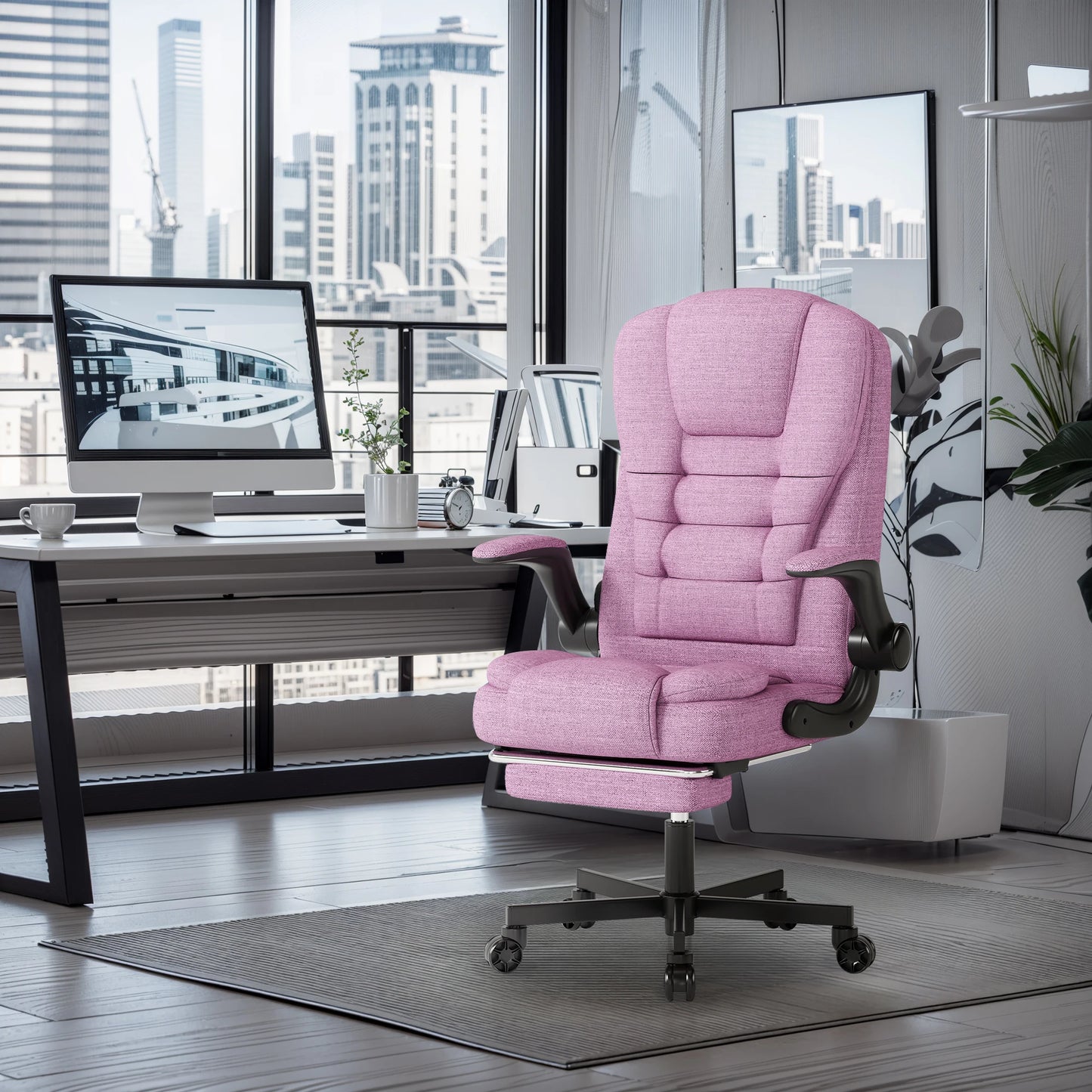 Ergonomic Executive Office Chair - High Back Chair with Headrest & Lumbar Support, Premium Home Office Chair - Adjustable Height