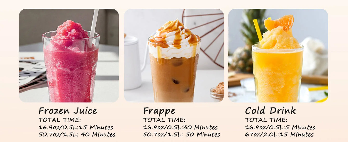 7 in 1 Professional Home Slushie Machine No Ice Needed Rapid Chill Technology Frozen Drink & Slushie Machine Automatic cleaning