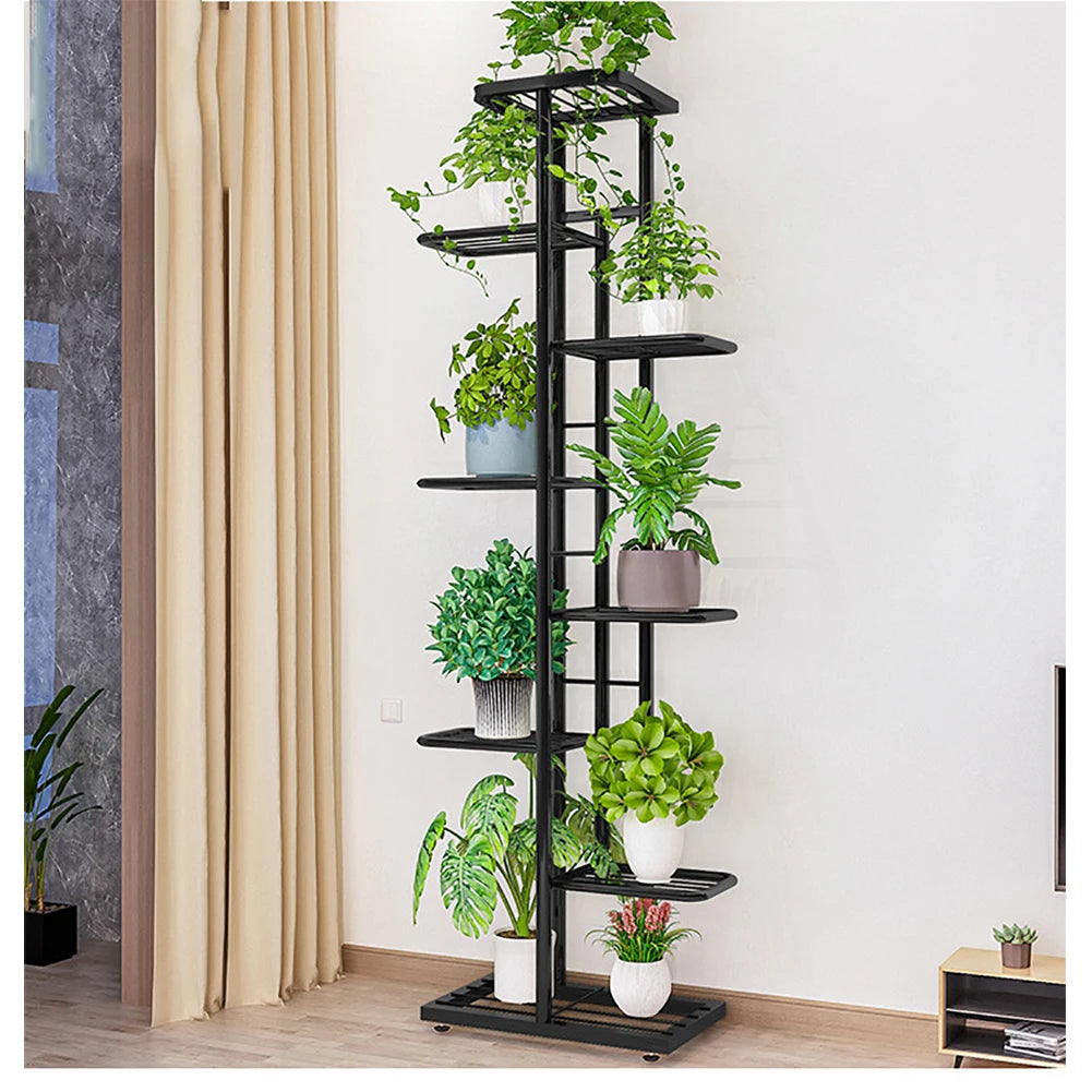 8 Tier Metal Plant Stand Metal Rack, Multiple Flower Pot Holder Shelves Corner Rack, Planter Shelf Display Rack Storage
