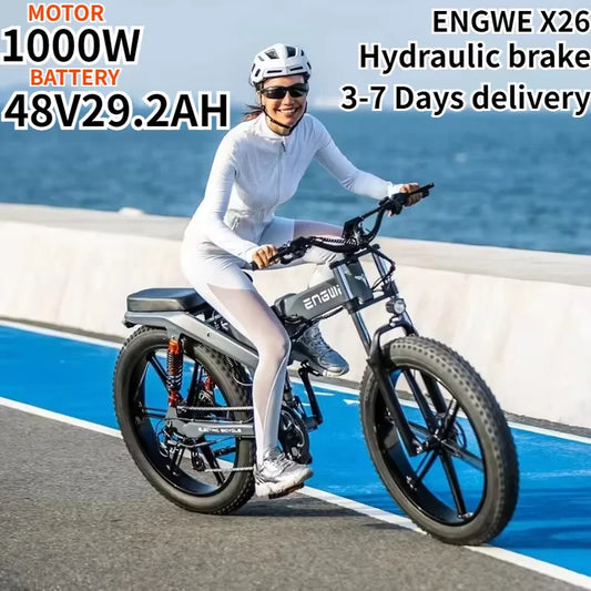 ENGWE X26 E Bike Folding 1000W Motor 48V29.2AH All-terrain Electric Bike