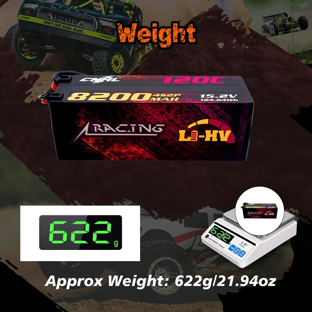 CNHL 2S 3S 4S Lipo Battery 7.6V 11.4V 15.2V 8200mAh 120C HV HardCase With EC5 Plug For RC Car Boat Airplane Truck Vehicle Truggy
