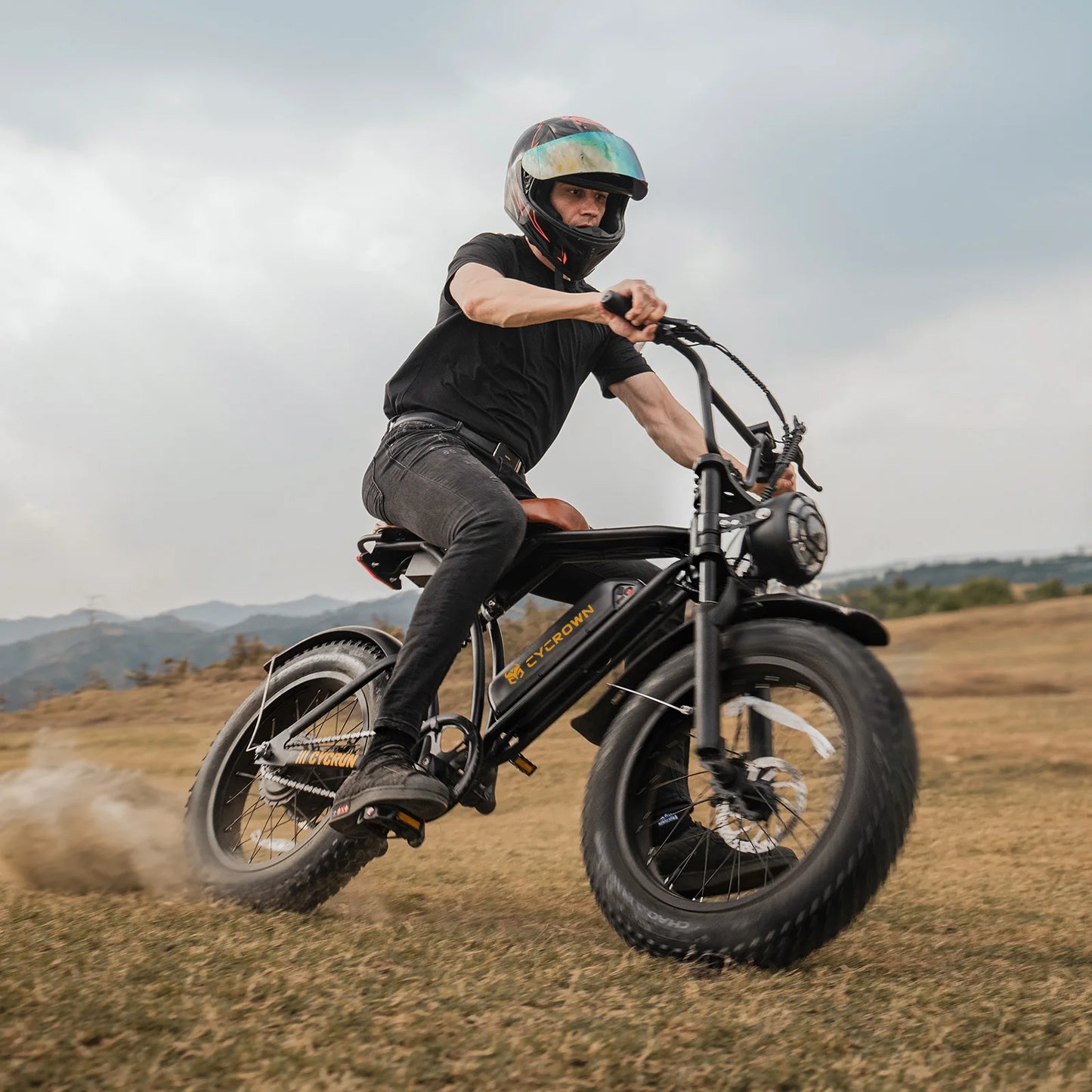 Cycrown RUN adult E-bicycle 750W electric bicycle 36V 10.4Ah dual battery, 20-inch fat tire off-road E-Mountain bike
