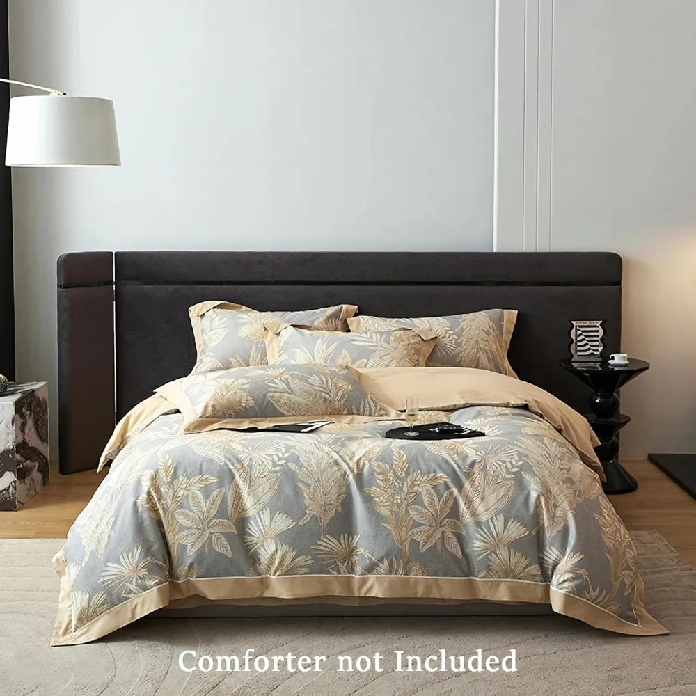 Queen Size Cotton Duvet Cover Set, 3-Piece Soft and Breathable Bedding for Year-Round Comfort