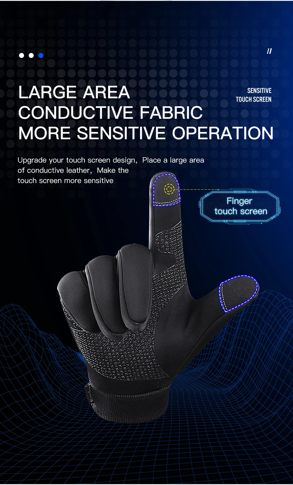 Full Fingers Men Winter Waterproof Cycling Gloves Outdoor Sports Running Motorcycle Ski Touch Screen Fleece Gloves Non-slip Warm