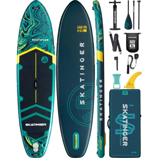 Brand new Super Wide Inflatable Paddle Board, Ultra Stable Stand Up Paddleboards for 450lb/3 People/Family/Big