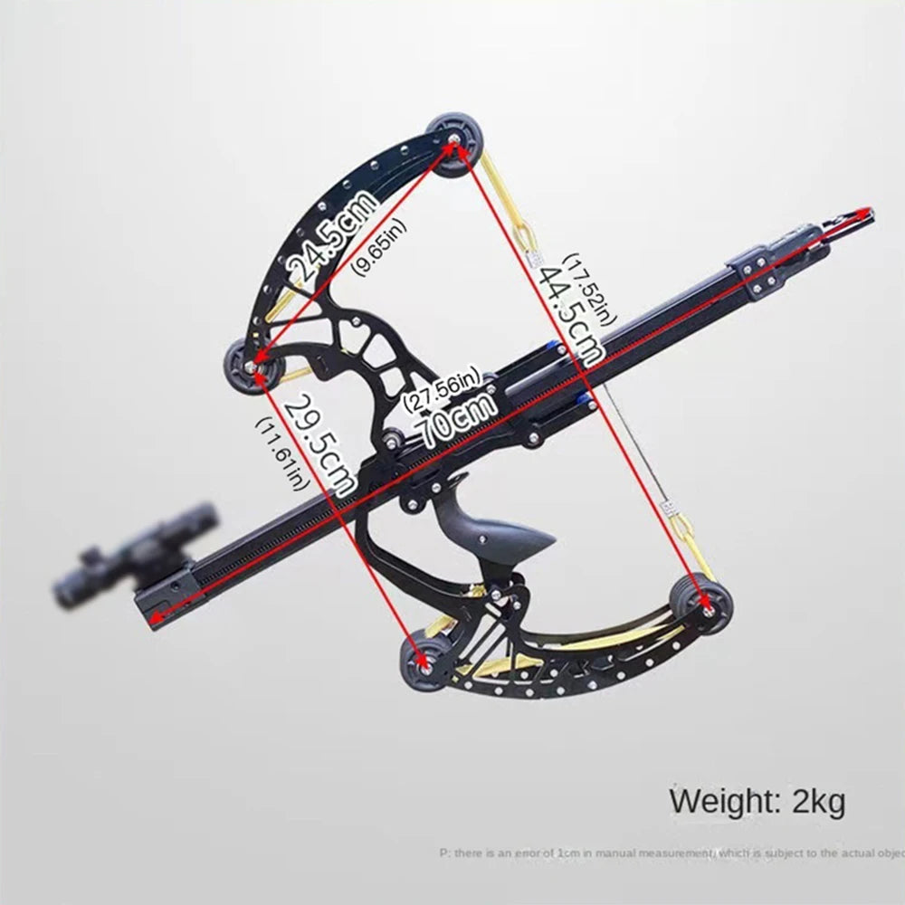 New all-metal 50-round compound bow and arrow compound slingshot steel ball double outdoor high-precision Green light bow