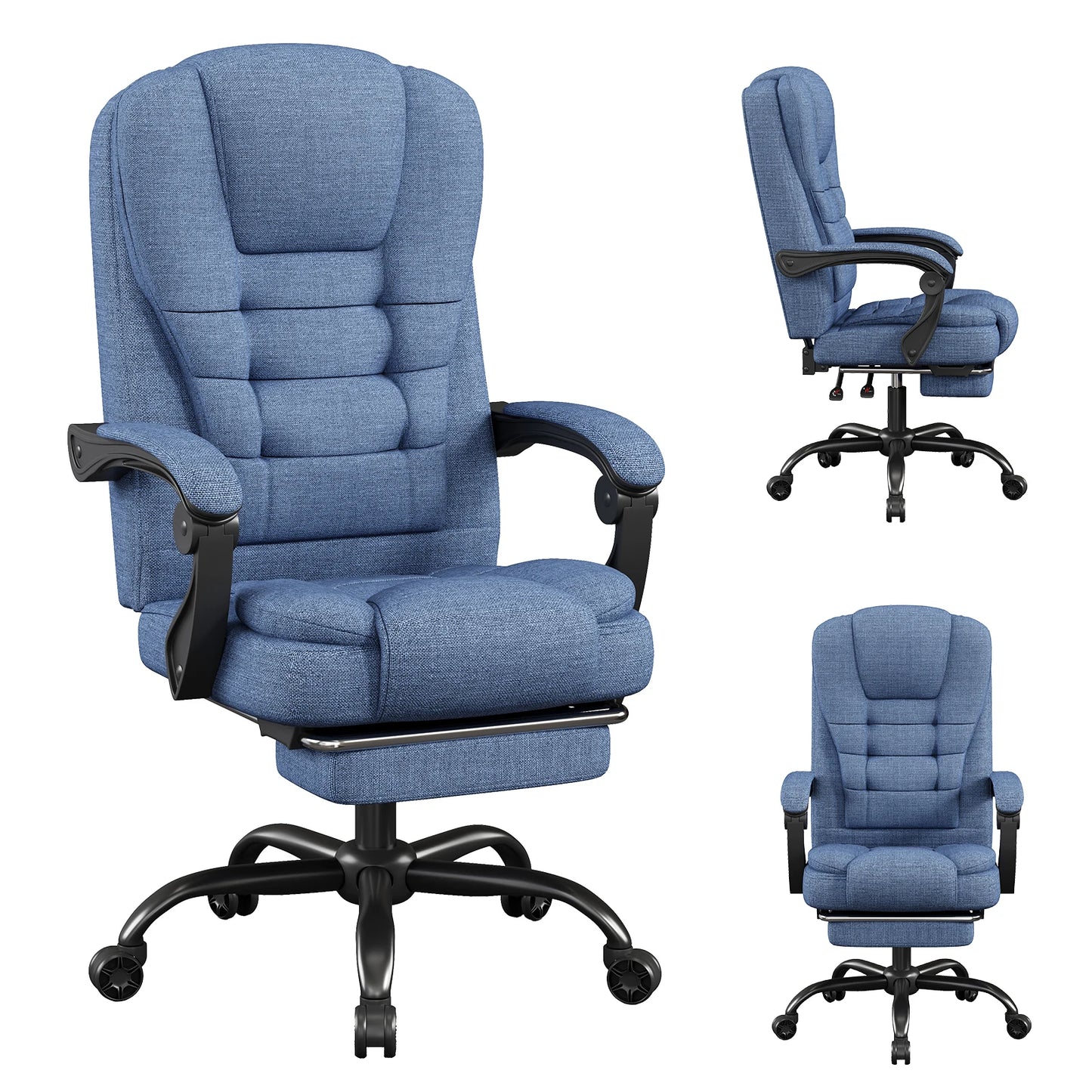 Ergonomic Executive Office Chair - High Back Chair with Headrest & Lumbar Support, Premium Home Office Chair - Adjustable Height