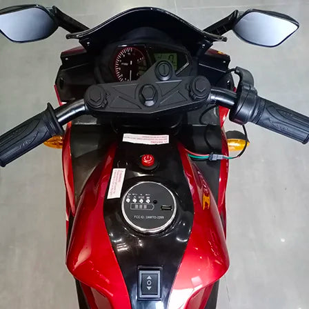 12V7AH Electric Ride-On Motorcycle for Ages 3-6 - w/ Training Wheels, Manual Throttle Control & Glowing LED Wheel Lights