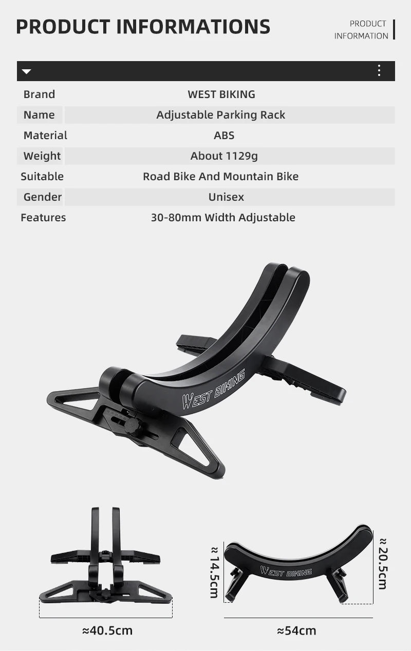 WEST BIKING Bicycle MTB Floor Stand Indoor Bike Parking Racks Adjustable Widely Adaptable For Road Mountain Bike Accessories