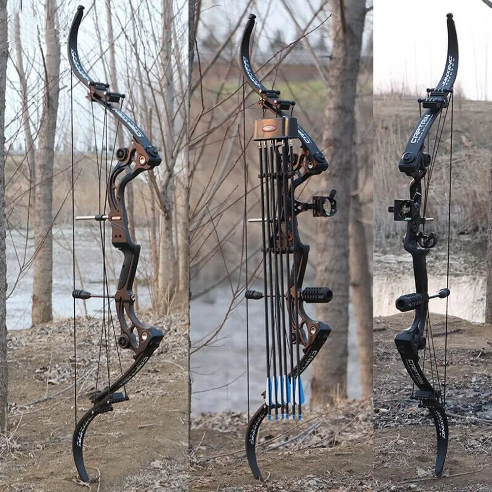 Recurve Bow American Hunting Bow 320FPS Draw Weight 40-55lbs Adjustable Compound Bow Right Hand for Archery Hunting Fishing Shoo